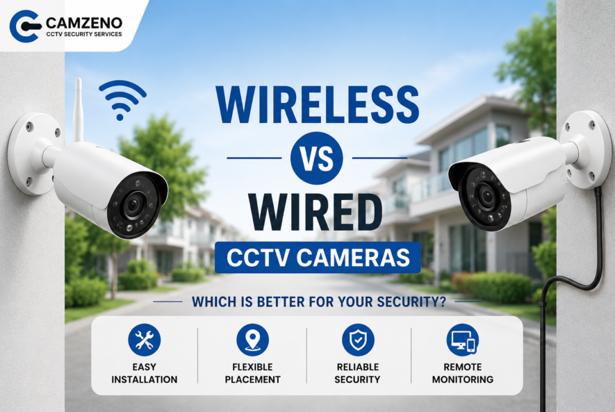 Wireless vs wired CCTV cameras comparison for home security | CAMZENO CCTV Security Services