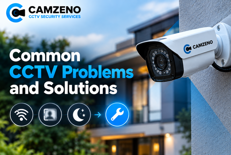 Common CCTV problems and solutions including blurry footage, recording issues, night vision and camera connectivity.